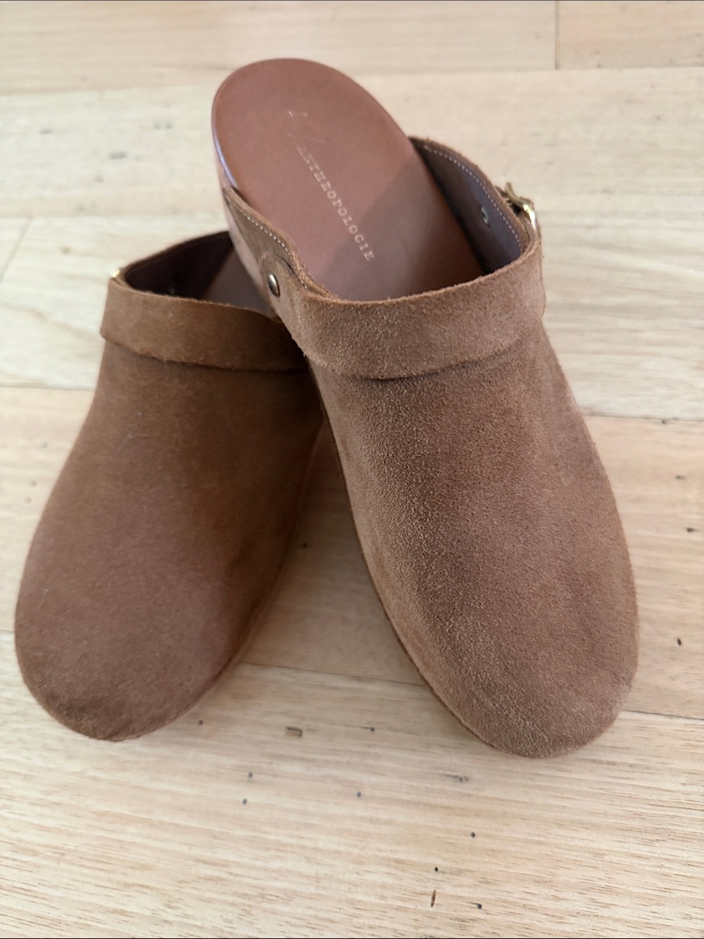 Anthropologie Suede clog with Adjustable Straps - Picture 2 of 6